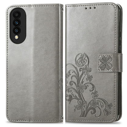 Four-leaf Clasp Embossed Buckle Mobile Phone Protection Leather Case with Lanyard & Card Slot & Wallet & Bracket Function, For Huawei nova 8 SE Youth, For Blackview A100