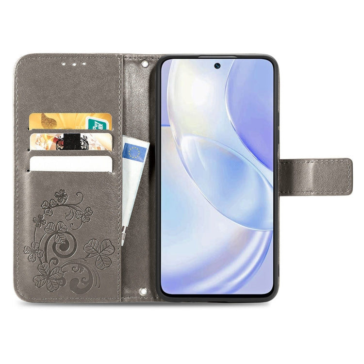 Four-leaf Clasp Embossed Buckle Mobile Phone Protection Leather Case with Lanyard & Card Slot & Wallet & Bracket Function, For Huawei nova 8 SE Youth, For Blackview A100
