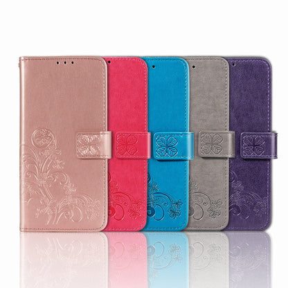 Four-leaf Clasp Embossed Buckle Mobile Phone Protection Leather Case with Lanyard & Card Slot & Wallet & Bracket Function, For Huawei nova 8 SE Youth, For Blackview A100