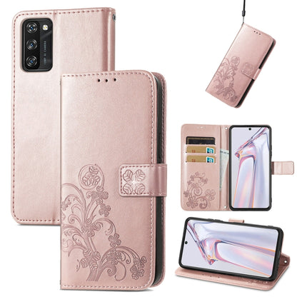 Four-leaf Clasp Embossed Buckle Mobile Phone Protection Leather Case with Lanyard & Card Slot & Wallet & Bracket Function, For Huawei nova 8 SE Youth, For Blackview A100