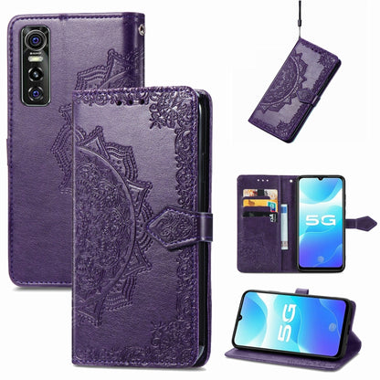 Mandala Embossing Pattern Horizontal Flip Leather Case with Holder & Card Slots & Wallet & Lanyard, For OPPO Reno6 Z, For OPPO Realme C20, For OPPO Realme GT Master, For vivo S7 E