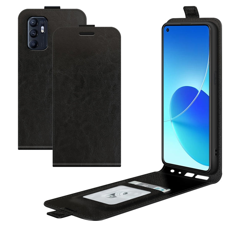 For OPPO Reno6 4G R64 Texture Vertical Flip Leather Case with Card Slots & Photo Frame, For OPPO Reno6 4G