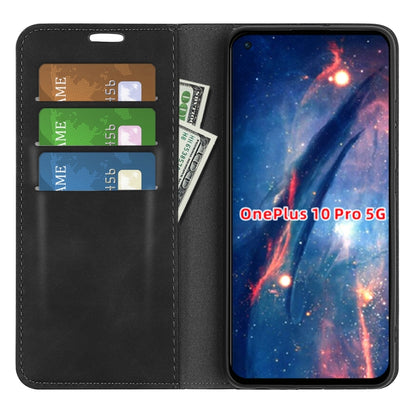 For OnePlus 10 Pro 5G Retro-skin Magnetic Suction Phone Leather Case with Holder & Card Slots & Wallet, For OnePlus 10 Pro 5G