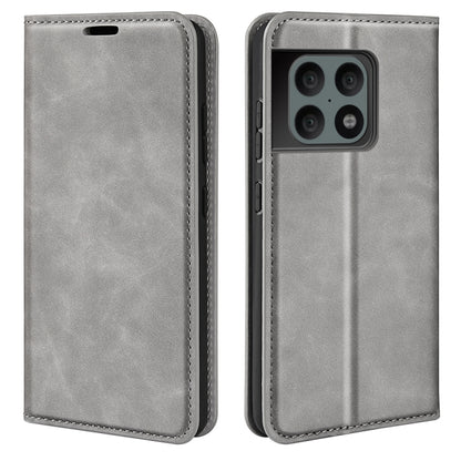 For OnePlus 10 Pro 5G Retro-skin Magnetic Suction Phone Leather Case with Holder & Card Slots & Wallet, For OnePlus 10 Pro 5G