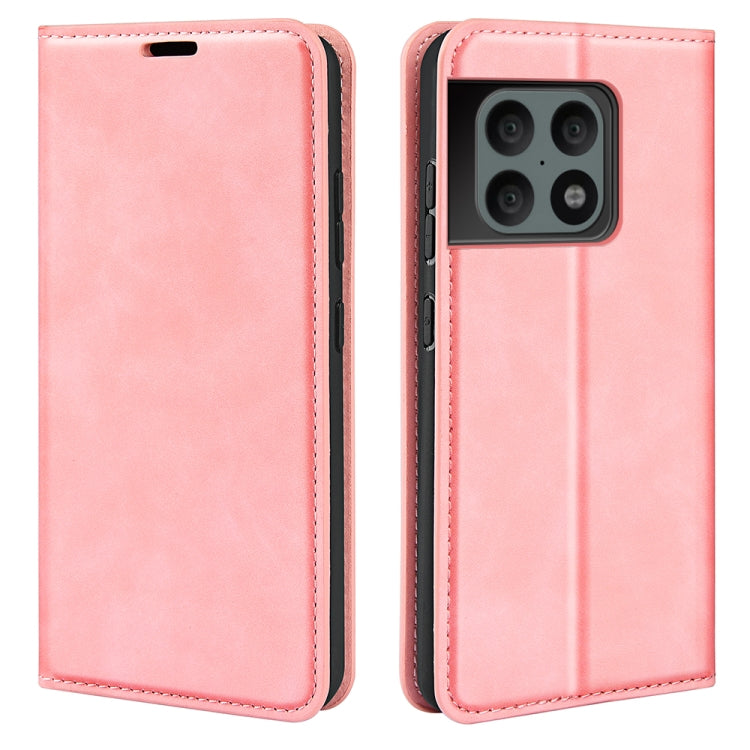 For OnePlus 10 Pro 5G Retro-skin Magnetic Suction Phone Leather Case with Holder & Card Slots & Wallet, For OnePlus 10 Pro 5G