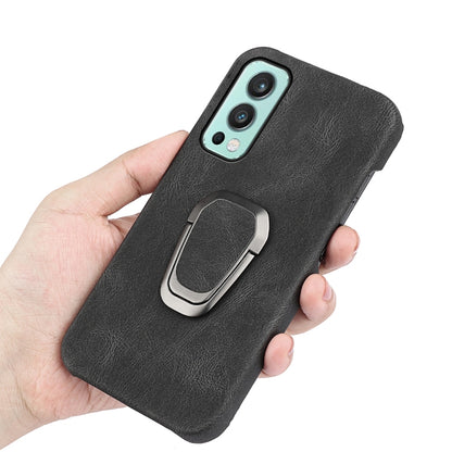 For OnePlus Nord 2 5G Ring Holder PU Phone Case, For OnePlus Nord 2 5G