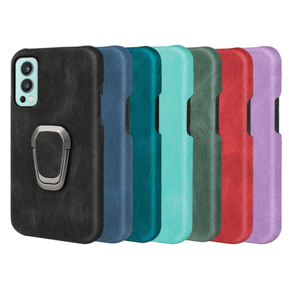 For OnePlus Nord 2 5G Ring Holder PU Phone Case, For OnePlus Nord 2 5G