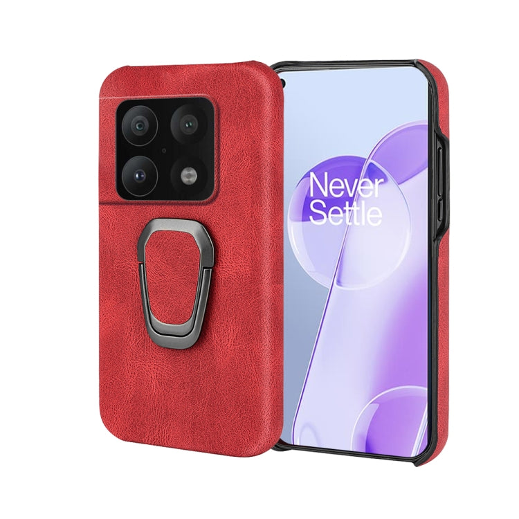 For OnePlus 10 Pro Ring Holder PU Phone Case, For OnePlus 10 Pro