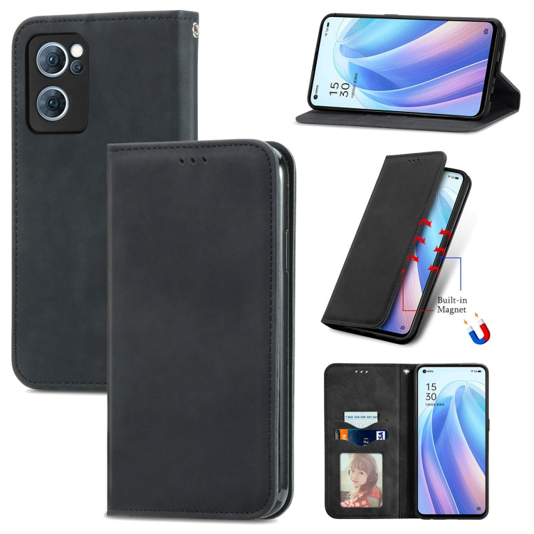 Retro Skin Feel Magnetic Flip Leather Case, For OPPO Reno7 5G, For OPPO Reno7 Pro 5G, For OPPO A16K, For vivo Y76s