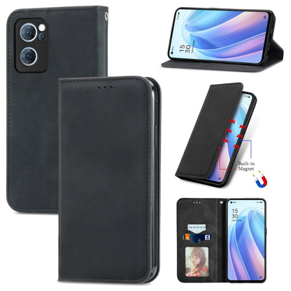 Retro Skin Feel Magnetic Flip Leather Case, For OPPO Reno7 5G, For OPPO Reno7 Pro 5G, For OPPO A16K, For vivo Y76s