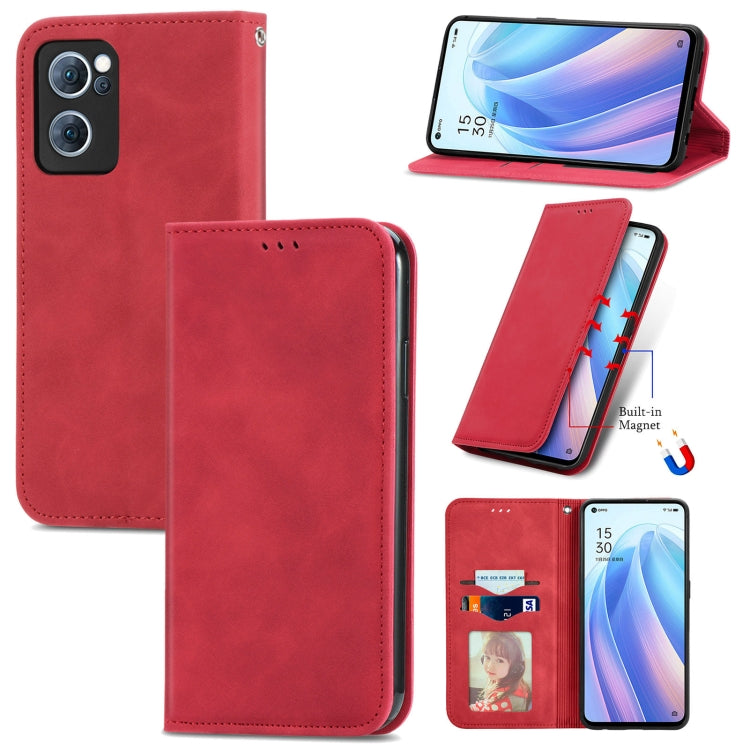 Retro Skin Feel Magnetic Flip Leather Case, For OPPO Reno7 5G, For OPPO Reno7 Pro 5G, For OPPO A16K, For vivo Y76s