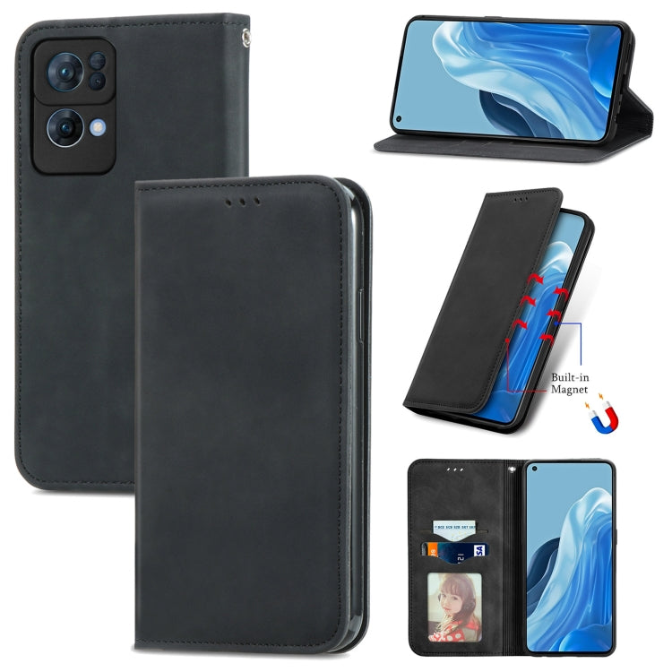 Retro Skin Feel Magnetic Flip Leather Case, For OPPO Reno7 5G, For OPPO Reno7 Pro 5G, For OPPO A16K, For vivo Y76s