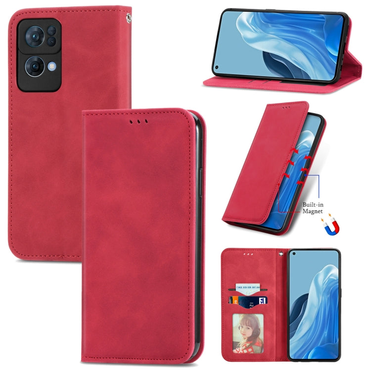 Retro Skin Feel Magnetic Flip Leather Case, For OPPO Reno7 5G, For OPPO Reno7 Pro 5G, For OPPO A16K, For vivo Y76s