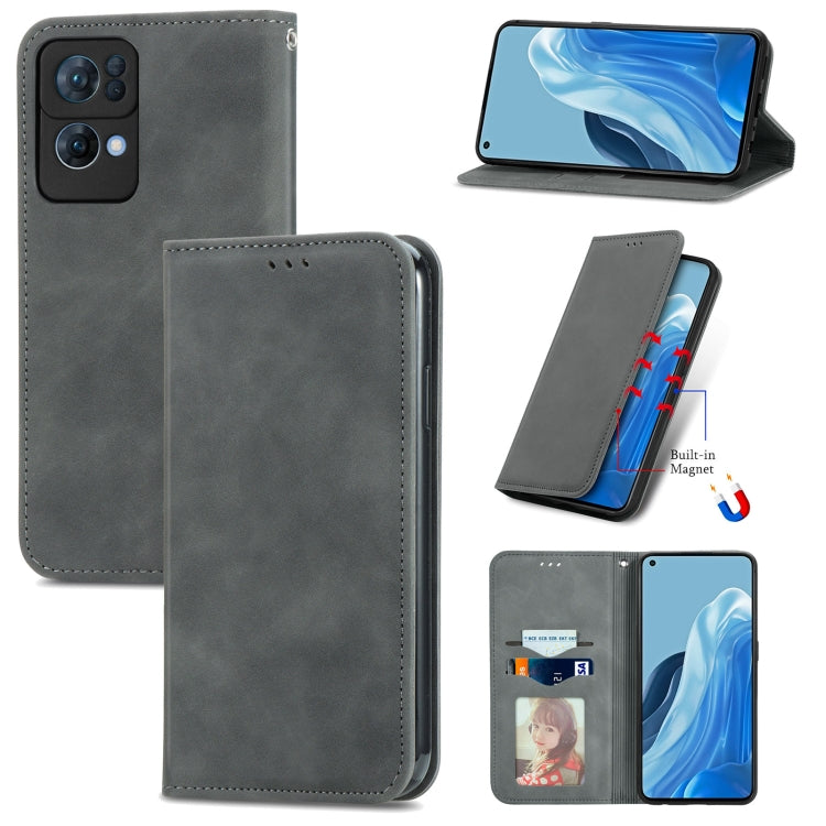 Retro Skin Feel Magnetic Flip Leather Case, For OPPO Reno7 5G, For OPPO Reno7 Pro 5G, For OPPO A16K, For vivo Y76s