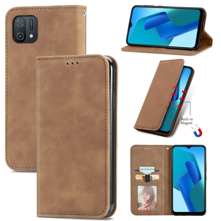 Retro Skin Feel Magnetic Flip Leather Case, For OPPO Reno7 5G, For OPPO Reno7 Pro 5G, For OPPO A16K, For vivo Y76s