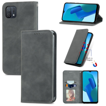 Retro Skin Feel Magnetic Flip Leather Case, For OPPO Reno7 5G, For OPPO Reno7 Pro 5G, For OPPO A16K, For vivo Y76s