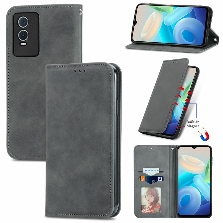 Retro Skin Feel Magnetic Flip Leather Case, For OPPO Reno7 5G, For OPPO Reno7 Pro 5G, For OPPO A16K, For vivo Y76s