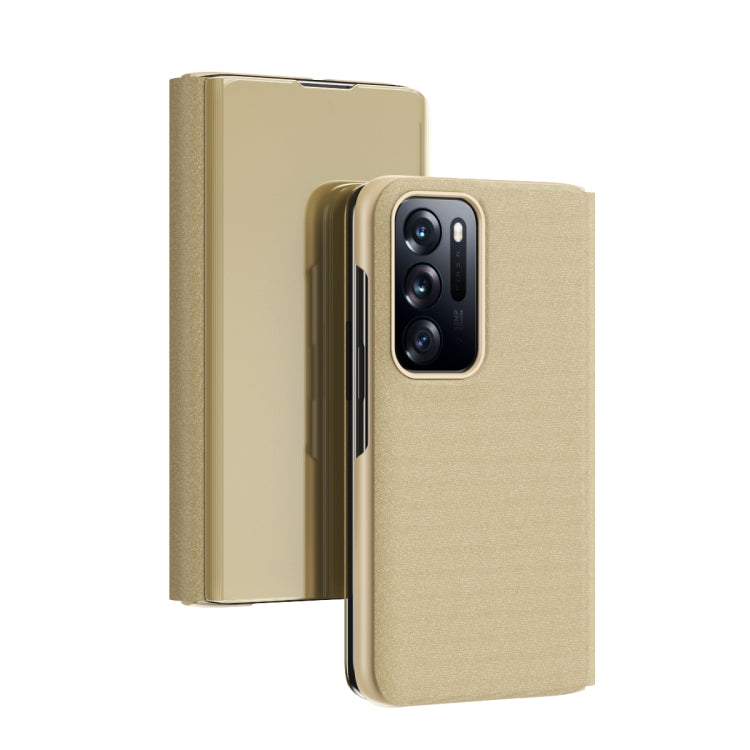 Plated Mirror Folding Flip Leather Phone Case with Holder, For OPPO Find N