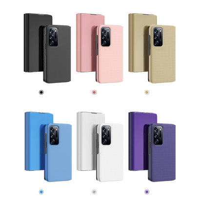 Plated Mirror Folding Flip Leather Phone Case with Holder, For OPPO Find N