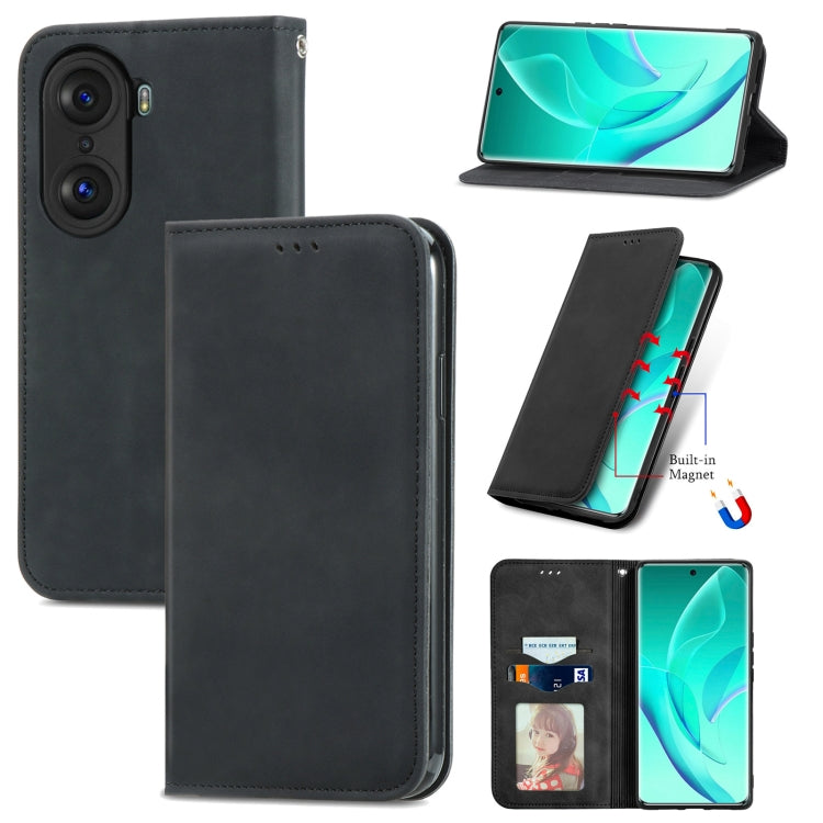Retro Skin Feel Magnetic Horizontal Flip Leather Phone Case, For Honor 60 Pro, For TCL 10L, For TCL 20 XE, For TCL 20B