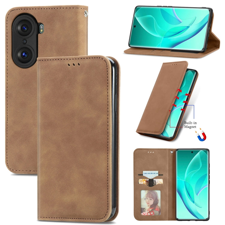 Retro Skin Feel Magnetic Horizontal Flip Leather Phone Case, For Honor 60 Pro, For TCL 10L, For TCL 20 XE, For TCL 20B