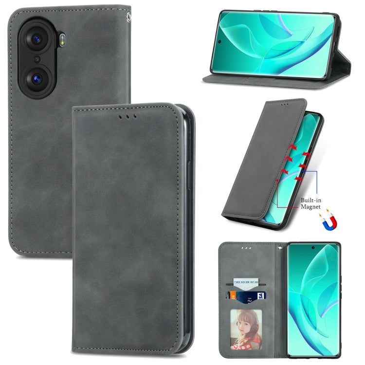 Retro Skin Feel Magnetic Horizontal Flip Leather Phone Case, For Honor 60 Pro, For TCL 10L, For TCL 20 XE, For TCL 20B