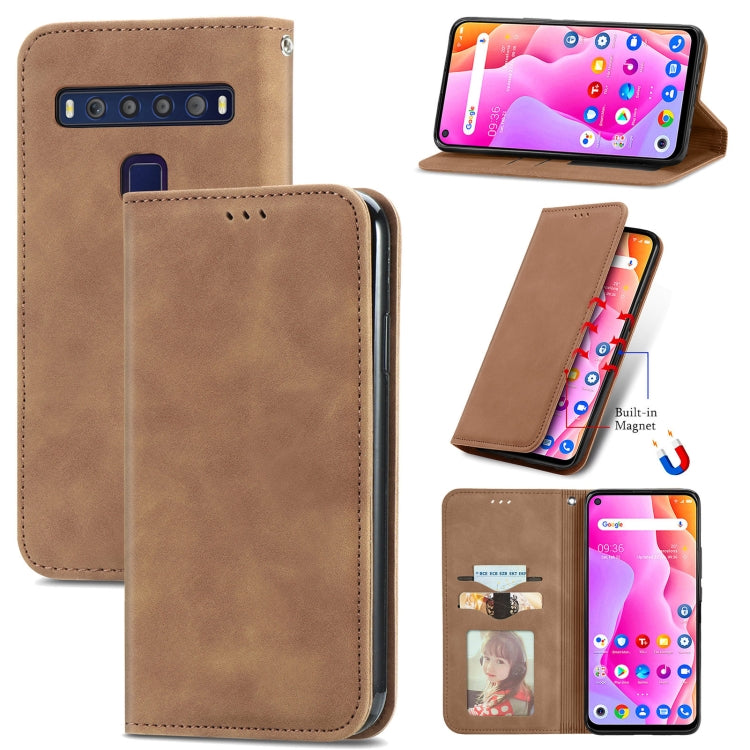 Retro Skin Feel Magnetic Horizontal Flip Leather Phone Case, For Honor 60 Pro, For TCL 10L, For TCL 20 XE, For TCL 20B