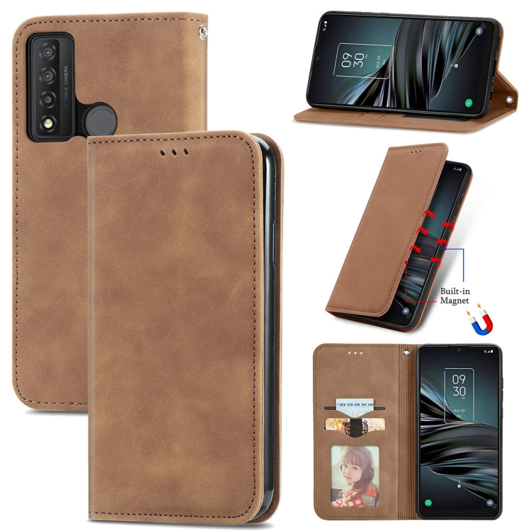 Retro Skin Feel Magnetic Horizontal Flip Leather Phone Case, For Honor 60 Pro, For TCL 10L, For TCL 20 XE, For TCL 20B