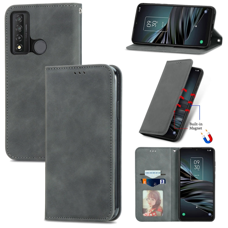 Retro Skin Feel Magnetic Horizontal Flip Leather Phone Case, For Honor 60 Pro, For TCL 10L, For TCL 20 XE, For TCL 20B