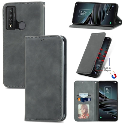 Retro Skin Feel Magnetic Horizontal Flip Leather Phone Case, For Honor 60 Pro, For TCL 10L, For TCL 20 XE, For TCL 20B