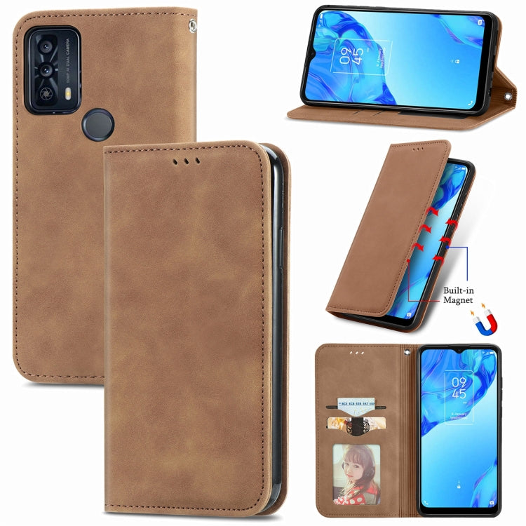 Retro Skin Feel Magnetic Horizontal Flip Leather Phone Case, For Honor 60 Pro, For TCL 10L, For TCL 20 XE, For TCL 20B