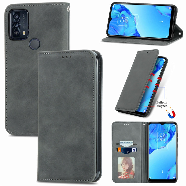 Retro Skin Feel Magnetic Horizontal Flip Leather Phone Case, For Honor 60 Pro, For TCL 10L, For TCL 20 XE, For TCL 20B