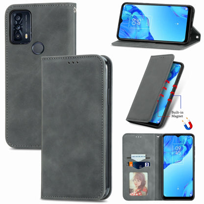 Retro Skin Feel Magnetic Horizontal Flip Leather Phone Case, For Honor 60 Pro, For TCL 10L, For TCL 20 XE, For TCL 20B