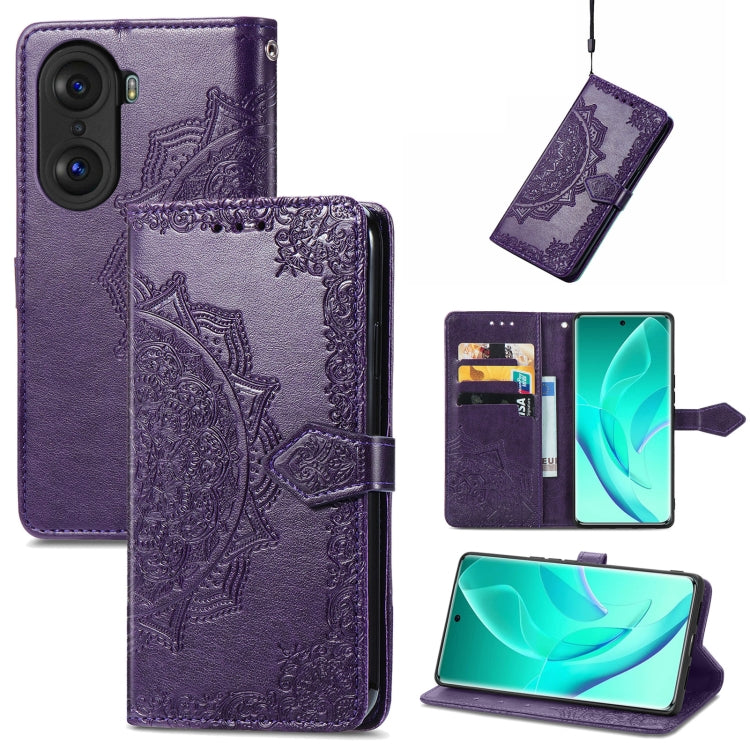 Mandala Flower Embossed Horizontal Flip Leather Phone Case, For Honor 60 Pro, For OnePlus 10 Pro, For ZTE Blade A31, For TCL 10L