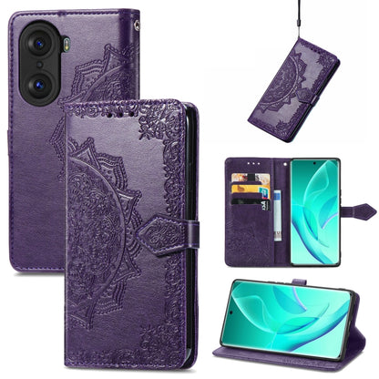 Mandala Flower Embossed Horizontal Flip Leather Phone Case, For Honor 60 Pro, For OnePlus 10 Pro, For ZTE Blade A31, For TCL 10L