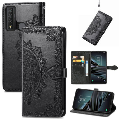Mandala Flower Embossed Horizontal Flip Leather Phone Case, For TCL 20 XE, For TCL 20B, For TCL 205