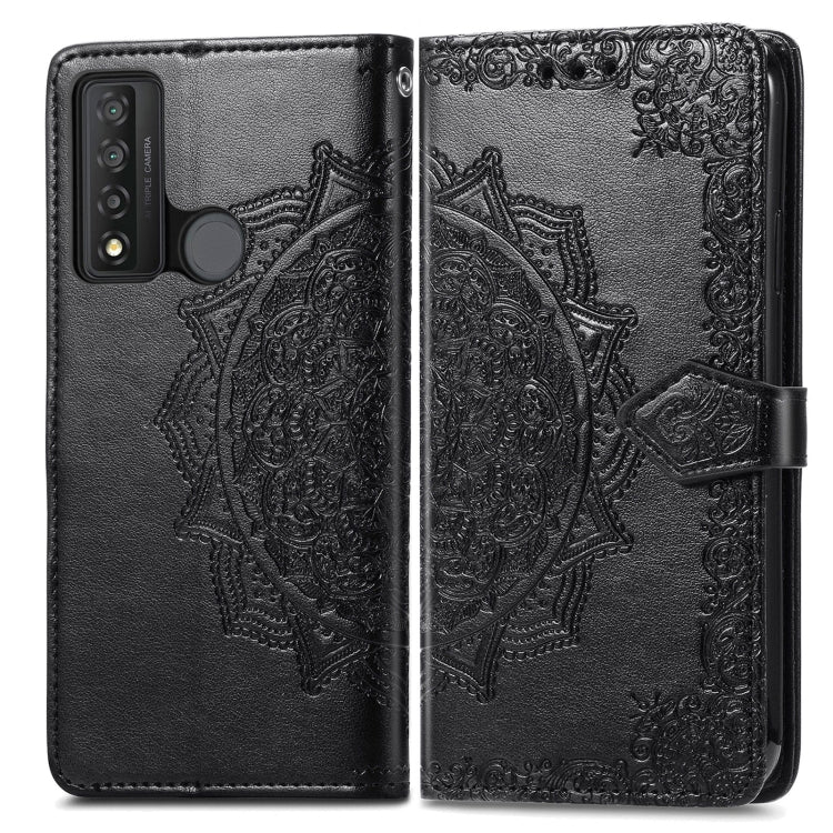 Mandala Flower Embossed Horizontal Flip Leather Phone Case, For TCL 20 XE, For TCL 20B, For TCL 205
