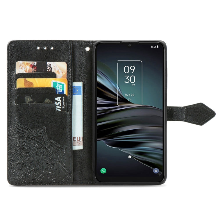 Mandala Flower Embossed Horizontal Flip Leather Phone Case, For TCL 20 XE, For TCL 20B, For TCL 205
