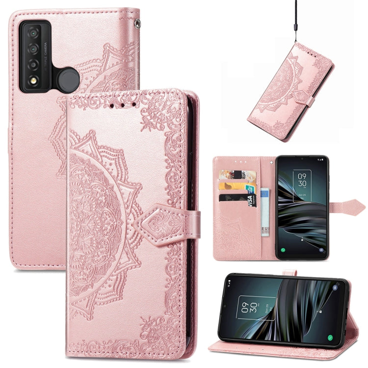Mandala Flower Embossed Horizontal Flip Leather Phone Case, For TCL 20 XE, For TCL 20B, For TCL 205