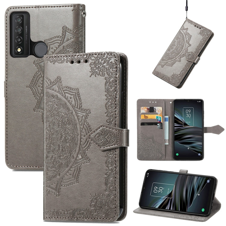 Mandala Flower Embossed Horizontal Flip Leather Phone Case, For TCL 20 XE, For TCL 20B, For TCL 205
