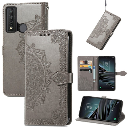 Mandala Flower Embossed Horizontal Flip Leather Phone Case, For TCL 20 XE, For TCL 20B, For TCL 205