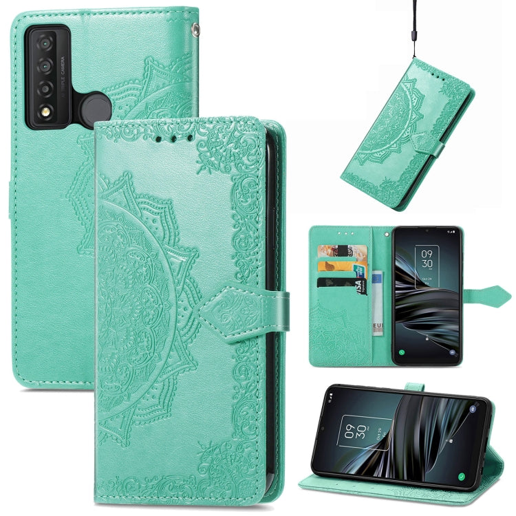 Mandala Flower Embossed Horizontal Flip Leather Phone Case, For TCL 20 XE, For TCL 20B, For TCL 205