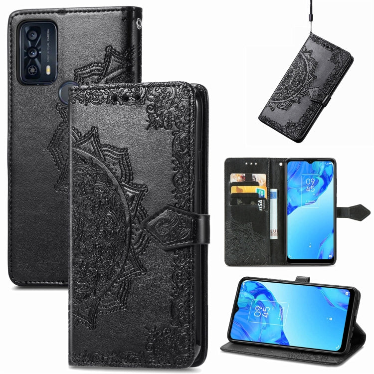 Mandala Flower Embossed Horizontal Flip Leather Phone Case, For TCL 20 XE, For TCL 20B, For TCL 205
