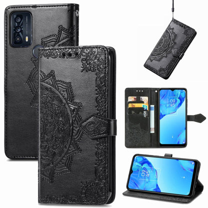 Mandala Flower Embossed Horizontal Flip Leather Phone Case, For TCL 20 XE, For TCL 20B, For TCL 205