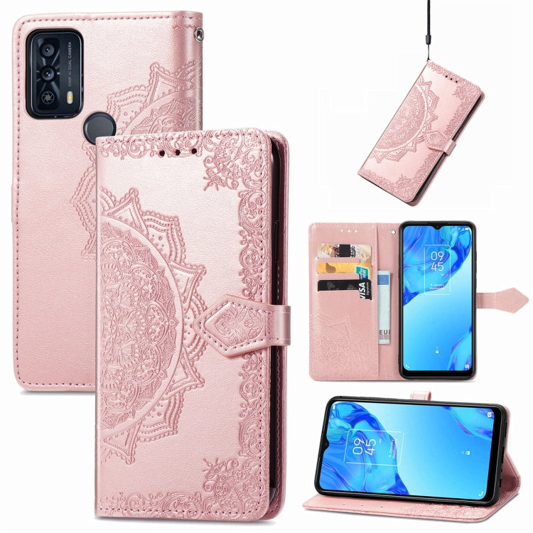 Mandala Flower Embossed Horizontal Flip Leather Phone Case, For TCL 20 XE, For TCL 20B, For TCL 205