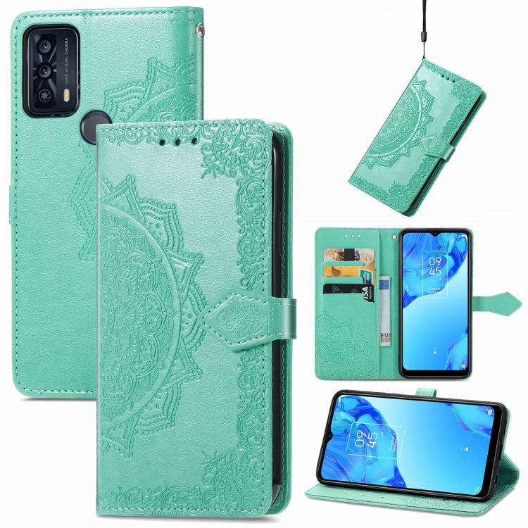 Mandala Flower Embossed Horizontal Flip Leather Phone Case, For TCL 20 XE, For TCL 20B, For TCL 205