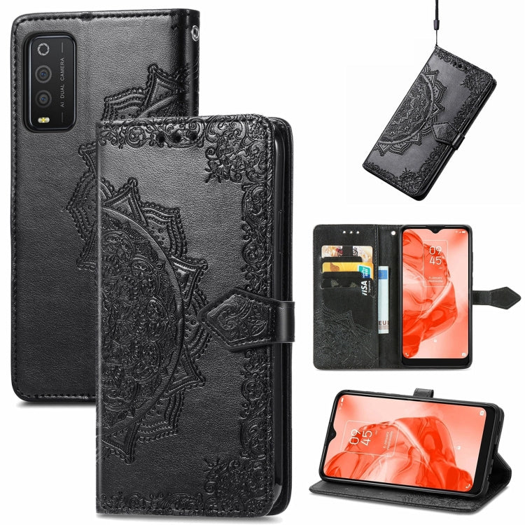 Mandala Flower Embossed Horizontal Flip Leather Phone Case, For TCL 20 XE, For TCL 20B, For TCL 205
