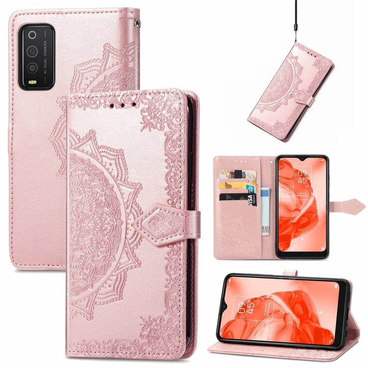 Mandala Flower Embossed Horizontal Flip Leather Phone Case, For TCL 20 XE, For TCL 20B, For TCL 205