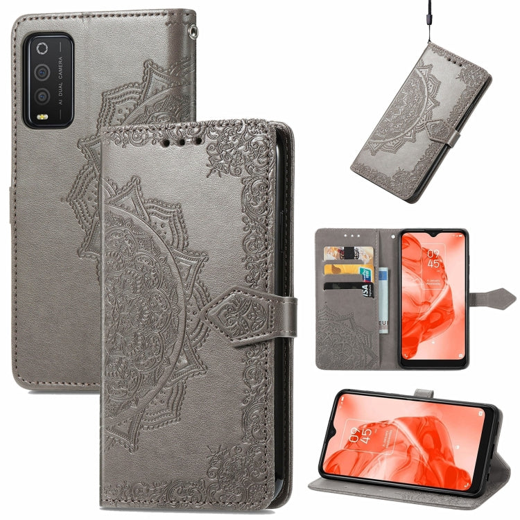 Mandala Flower Embossed Horizontal Flip Leather Phone Case, For TCL 20 XE, For TCL 20B, For TCL 205