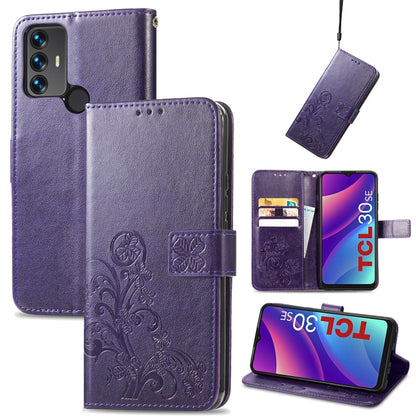 Four-leaf Clasp Embossed Leather Phone Case, For OnePlus 10 Pro, For TCL A509DL / A3, For TCL 30 SE, For Nokia X10